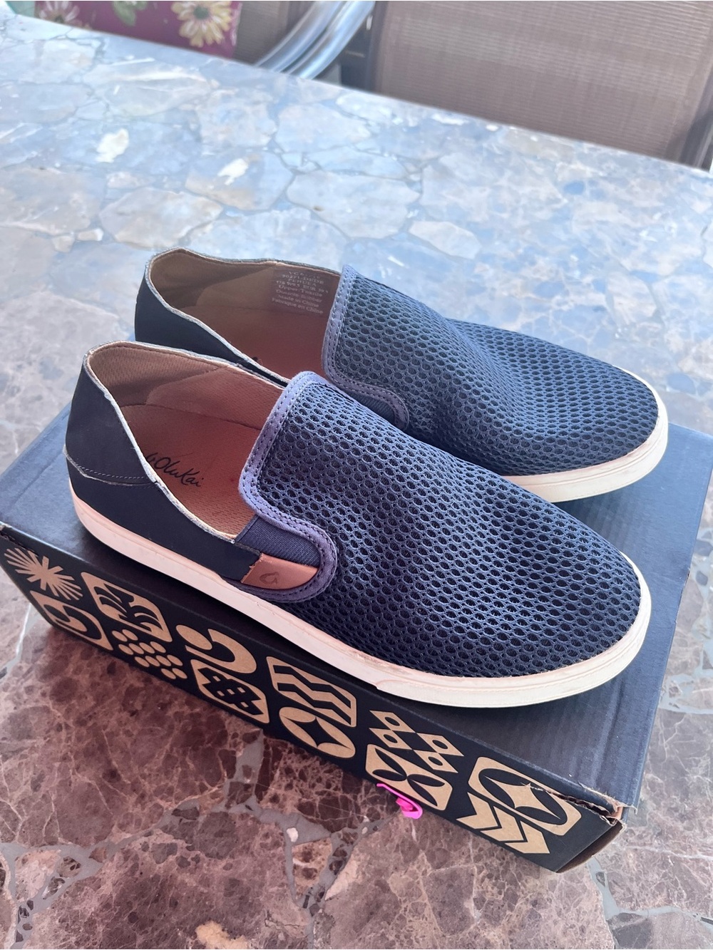 “Pehuea” - OluKai Navy Slip-On Mesh Sneakers